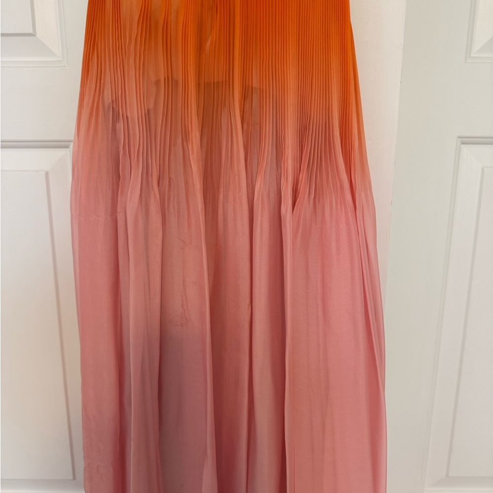 Alice + Olivia Pink to Peach Ombre Pleated Evening Gown - Picture 5 of 7